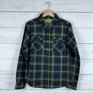 Dixxon Flannel Infectious Grooves Plaid Long Sleeve Button Shirt Medium